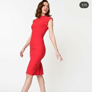 Red Unique Vintage Dress